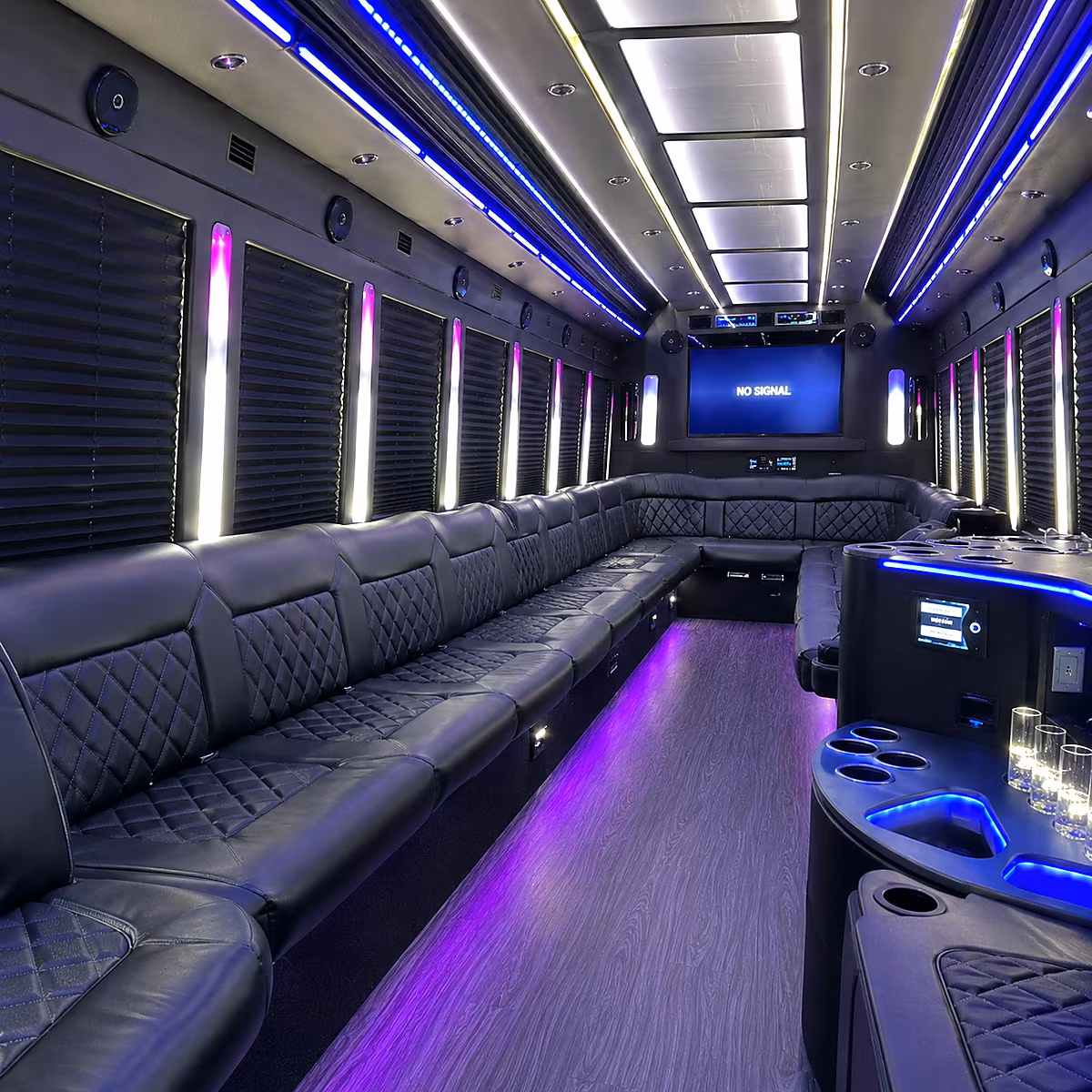 st charles 30 passenger party bus inside