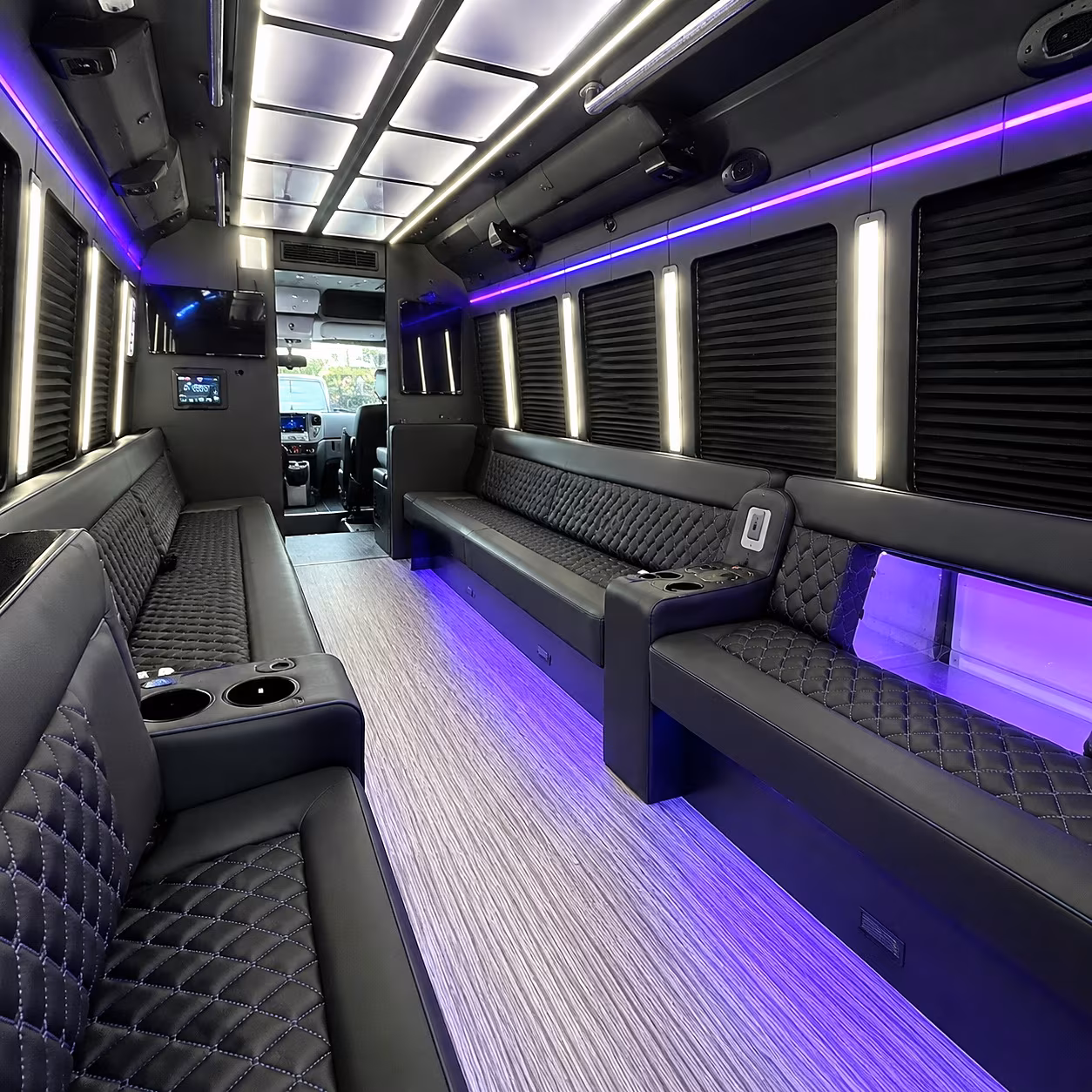 st charles party bus rental interior